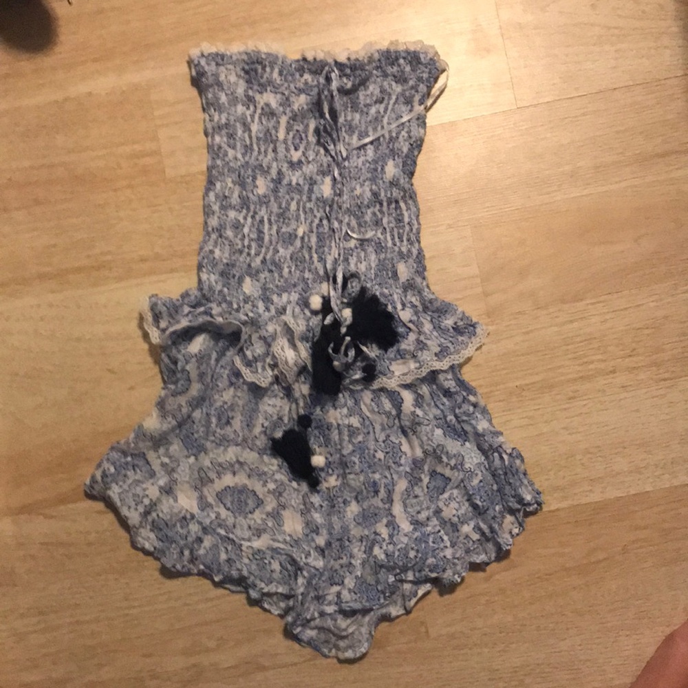 Surf Gypsy blue paisley romper